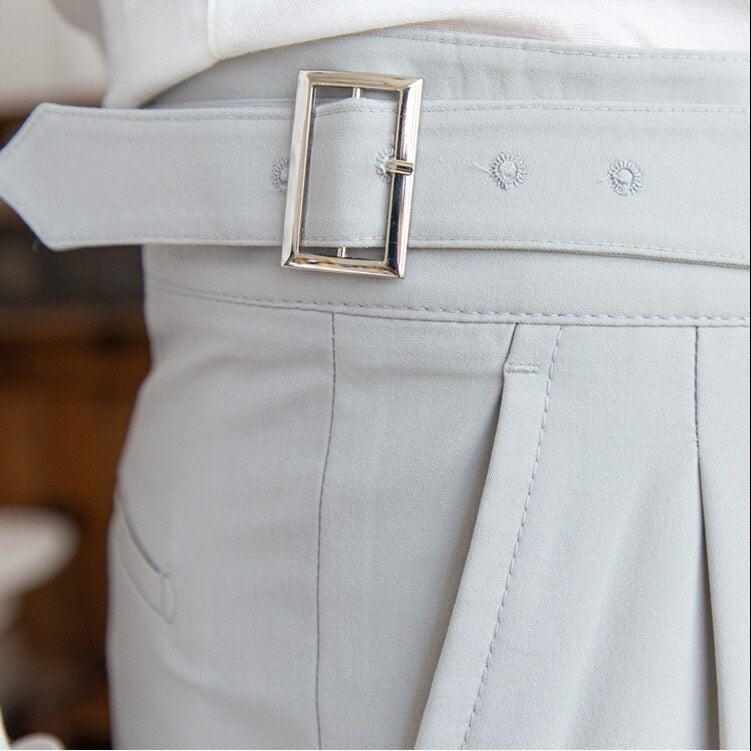 Sleek Classic Buckle Slacks