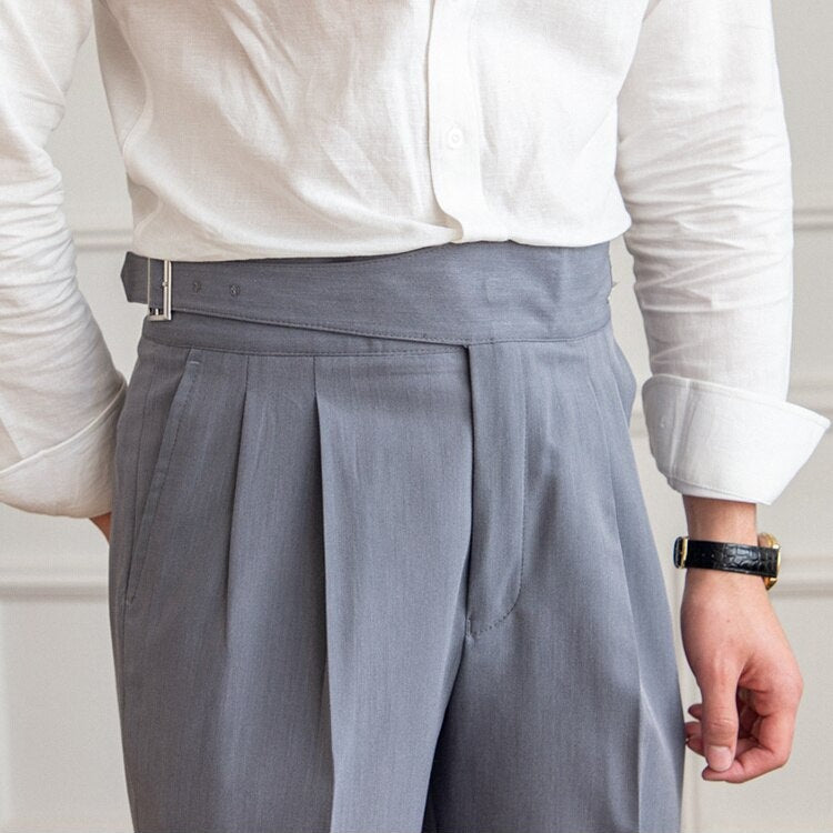 Sleek Classic Buckle Slacks
