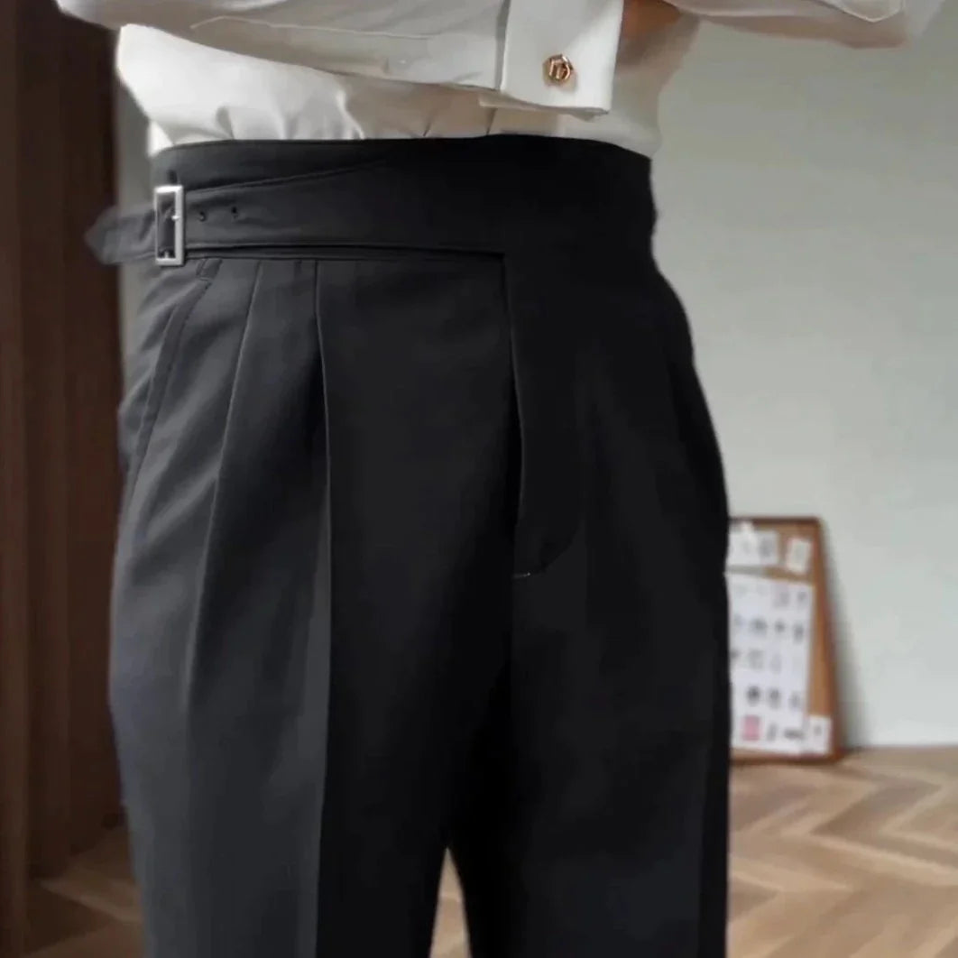 Sleek Classic Buckle Slacks