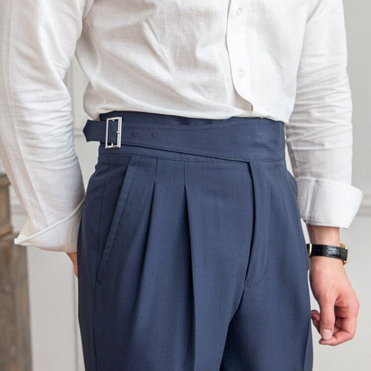 Sleek Classic Buckle Slacks