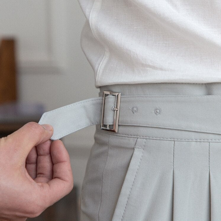 Sleek Classic Buckle Slacks